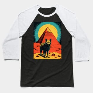 Egyptian Cat God Bast Retro Vintage Pyramid Baseball T-Shirt